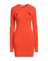 Isabel Marant Woman Mini Dress Orange Size 6 Synthetic Fibers, Mohair Wool, Wool, Elastane