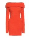 Isabel Marant Woman Mini Dress Orange Size 8 Mohair Wool, Synthetic Fibers, Recycled Polyamide, Wool In Orange