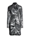Isabel Marant Marnela Cutout Ruched Sequined Cotton-jersey Mini Dress In Silver