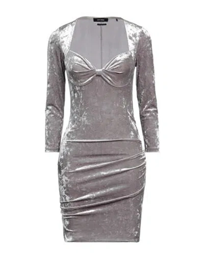 Isabel Marant Woman Mini Dress Taupe Size 8 Polyester, Elastane, Cotton In Grey