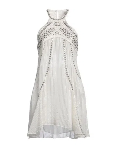 Isabel Marant Woman Mini Dress White Size 8 Silk, Lurex, Polyester, Brass