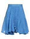 Isabel Marant Woman Mini Skirt Azure Size 10 Cotton, Silk In Blue