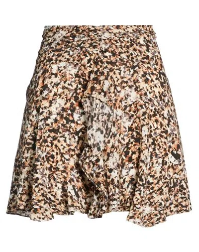 Isabel Marant Woman Mini Skirt Beige Size 8 Silk, Elastane In Multi