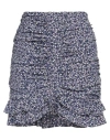 Isabel Marant Woman Mini Skirt Blue Size 10 Silk, Elastane In Navy Blue