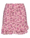 Isabel Marant Milendi Gathered Mini Skirt With Ruuffles In Pink