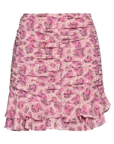 Isabel Marant Woman Mini Skirt Fuchsia Size 8 Silk, Elastane In Pink