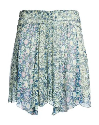 Isabel Marant Woman Mini Skirt Light Green Size 6 Silk In Multi