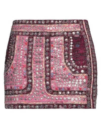 Isabel Marant Woman Mini Skirt Mauve Size 4 Silk In Multi