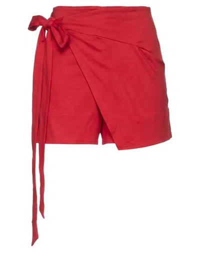 Isabel Marant Woman Mini Skirt Red Size M Cotton In Animal Print