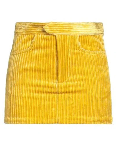 Isabel Marant Woman Mini Skirt Yellow Size 4 Viscose, Cotton, Elastane
