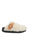 Isabel Marant Faux Shearling Mules In Off White