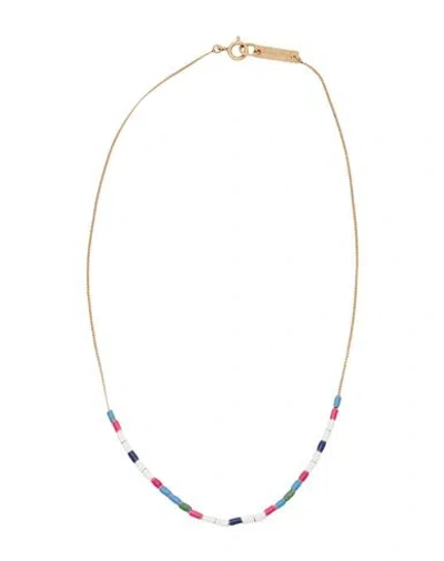 Isabel Marant Woman Necklace Azure Size - Metal, Plastic In Silver