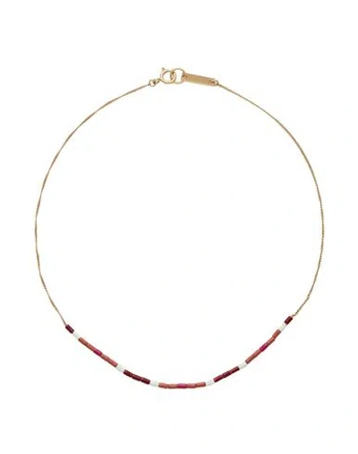 Isabel Marant Woman Necklace Brick Size - Brass, Resin In Gold