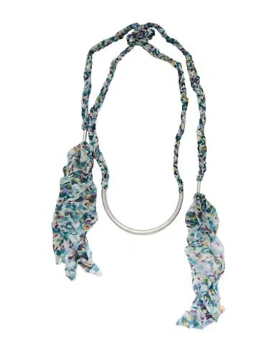 Isabel Marant Woman Necklace Deep Teal Size - Metal, Textile Fibers In Multi