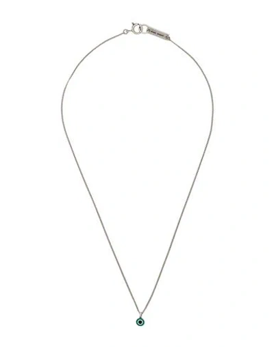 Isabel Marant Woman Necklace Emerald Green Size - Brass, Resin, Tin In Silver