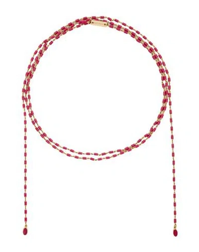 Isabel Marant Woman Necklace Fuchsia Size - Brass, Resin, Tin In Pink