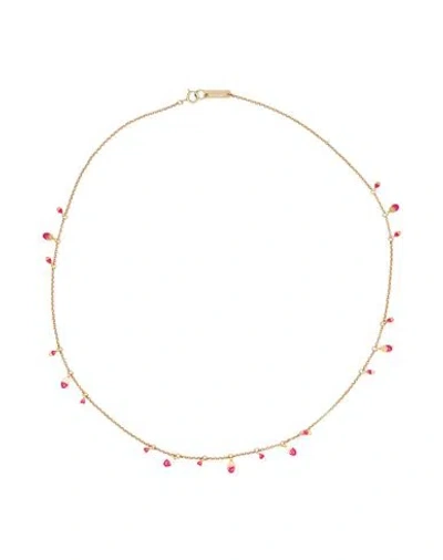 Isabel Marant Woman Necklace Fuchsia Size - Metal In Red