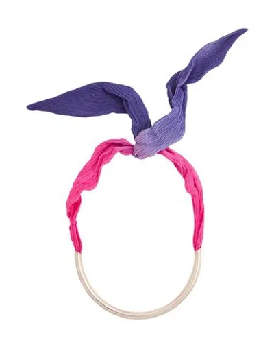 Isabel Marant Woman Necklace Fuchsia Size - Silk, Brass In Blue