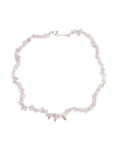 Isabel Marant Woman Necklace Lilac Size - Stone, Tin, Brass In Purple