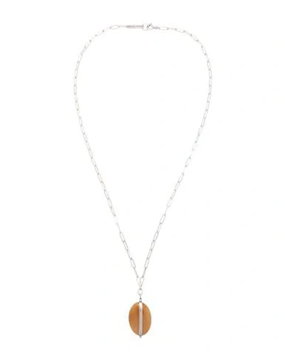 Isabel Marant Woman Necklace Marigold Size - Metal, Stone In Brown