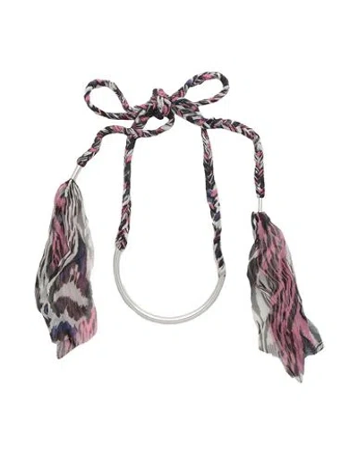 Isabel Marant Woman Necklace Mauve Size - Silk, Brass In Multi