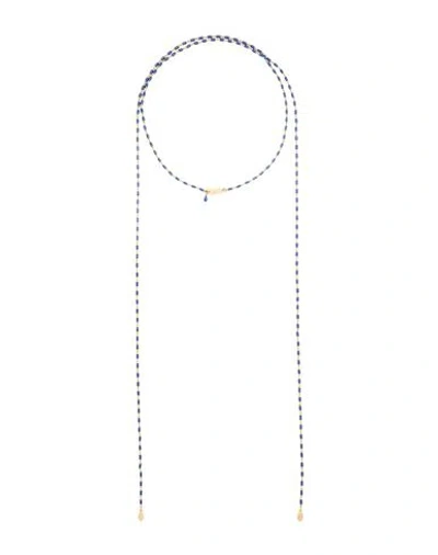 Isabel Marant Woman Necklace Navy Size - Brass, Resin, Tin In Blue