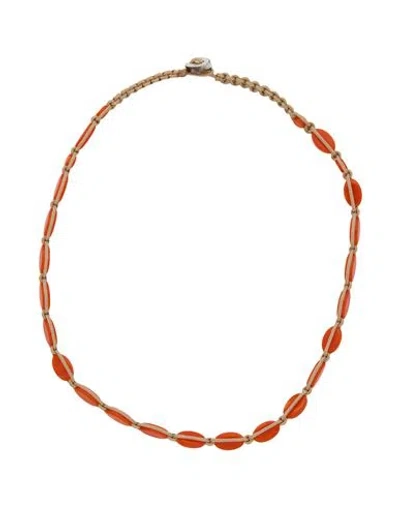 Isabel Marant Woman Necklace Orange Size - Pmma (polymethyl Methacrylate), Polyester, Brass In Multi