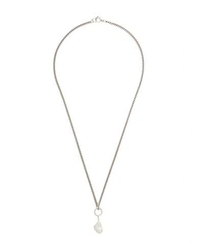 Isabel Marant Woman Necklace Silver Size - Brass, Glass