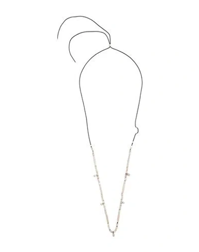 Isabel Marant Woman Necklace Silver Size - Tin, Polyester In Metallic