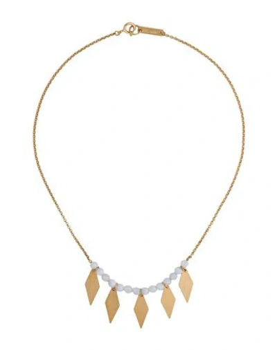 Isabel Marant Woman Necklace Sky Blue Size - Metal, Stone