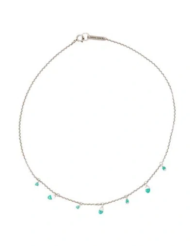 Isabel Marant Woman Necklace Turquoise Size - Metal In Silver