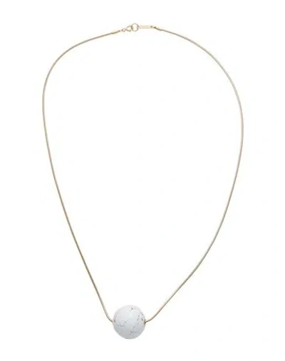 Isabel Marant Woman Necklace White Size - Brass, Resin In Gold