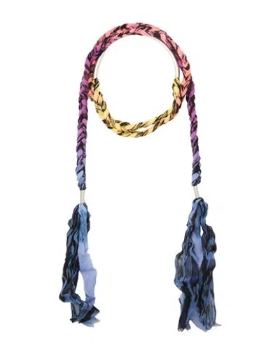 Isabel Marant Woman Necklace Yellow Size - Silk, Brass In Animal Print