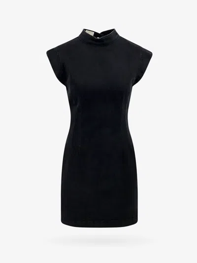 Isabel Marant Nina Open Back Denim Mini Dress In Black