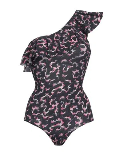 Isabel Marant Woman One-piece Swimsuit Black Size 2 Polyamide, Elastane In Multi