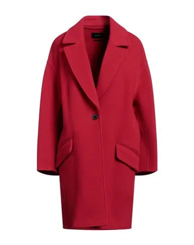 Isabel Marant Woman Overcoat & Trench Coat Red Size 6 Wool, Polyamide
