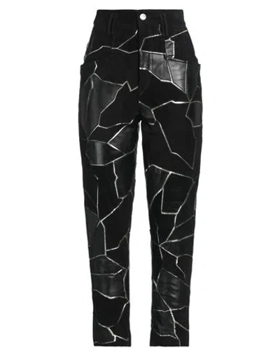 Isabel Marant Woman Pants Black Size 4 Goat Skin, Lambskin, Cow Leather, Polyester