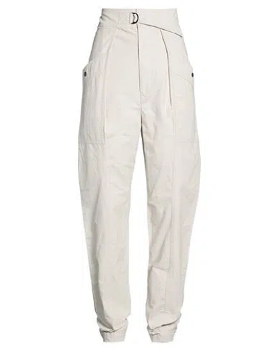 Isabel Marant Woman Pants Light Grey Size 6 Cotton In White