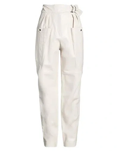 Isabel Marant Woman Pants Light Grey Size 8 Lambskin, Zama In White