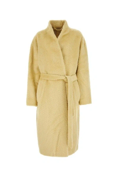 ISABEL MARANT ISABEL MARANT WOMAN PASTEL YELLOW ALPACA BLEND CALISTE COAT