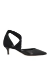 Isabel Marant Woman Pumps Black Size 8 Calfskin, Textile Fibers In Black