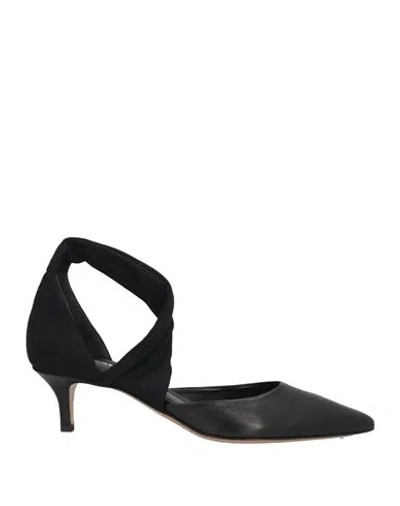 Isabel Marant Woman Pumps Black Size 8 Calfskin, Textile Fibers
