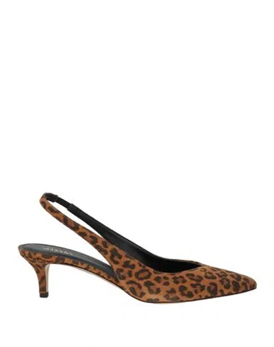 Isabel Marant Woman Pumps Camel Size 11 Cow Leather In Multi