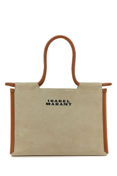 Isabel Marant Woman Sand Canvas Toledo Shopping Bag In Brown