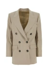 Isabel Marant Double Breasted Tailored Blazer In Brown