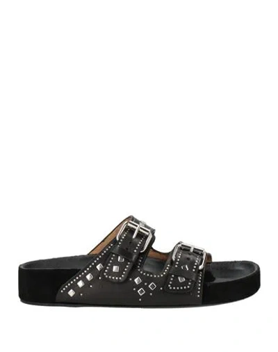 ISABEL MARANT ISABEL MARANT WOMAN SANDALS BLACK SIZE 5 COW LEATHER