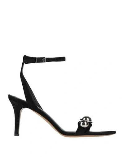 Isabel Marant Woman Sandals Chocolate Brown Size 5.5 Goat Skin In Black