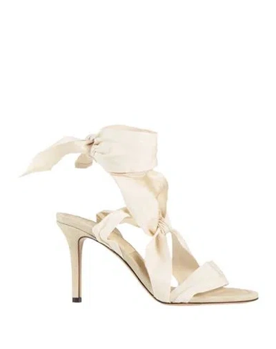 Isabel Marant Woman Sandals Ivory Size 5 Textile Fibers In White