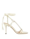 Isabel Marant Woman Sandals Pastel Yellow Size 6.5 Lambskin, Calfskin, Cow Leather In Yellow