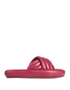 Isabel Marant Cross-strap Platform Slides In Magenta